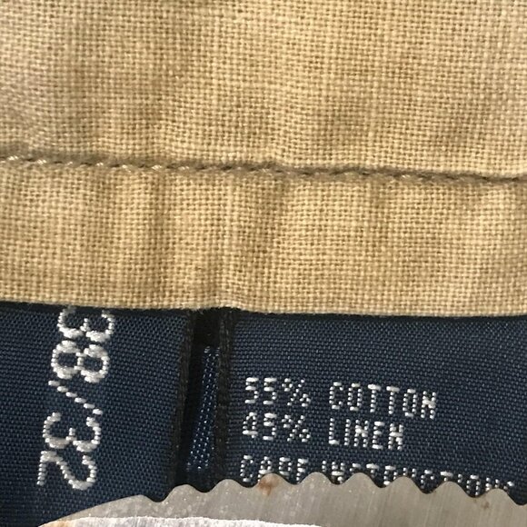 Polo Ralph Lauren Pants Mens 38x32 Black Military Crew Linen Cinch Back Braces - Picture 7 of 16